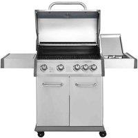 Dellonda 4+1 Burner Deluxe Gas BBQ w/ Piezo Ignition, Stainless Steel - DG17, Silver