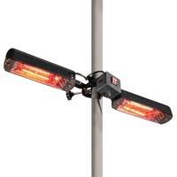 Dellonda Patio Outdoor Infrared Heater, Two Panels, 1600W - DG176, Black