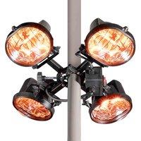 Dellonda Patio Outdoor Infrared Heater, Four Panels, 1800W - DG178, Black