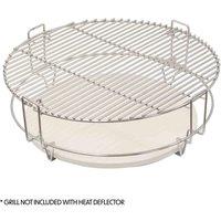 Dellonda Kamado Halfmoon Ceramic Heat Deflector Plates 15" - Set of 2 - DG185, Cream