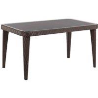 Dellonda Outdoor Dining Table, Weather Resistant, Glass Top, 90x150cm (W x H) - Wenge - DG206, Brown