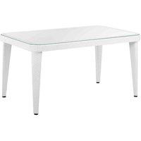 Dellonda Outdoor Dining Table Weather Resistant PP/Fibreglass, 90x150cm (W x H), White - DG210, White