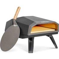 Dellonda Gas Pizza Oven w/ Water Resistant Cover/Carry Bag & 12" Pizza Peel - DG257, Grey
