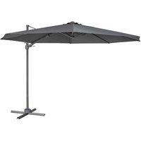 Dellonda 3m Garden Cantilever Parasol w/ Crank Handle, Tilt 360? Rotation and Cover, Grey - DG267, Grey