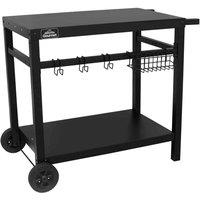 Dellonda BBQ / Plancha Trolley for Outdoor Grilling/Cooking w/ Utensil Holder - DG45, Black