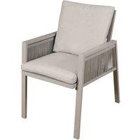 Dellonda Fusion Garden/Patio Dining Chair w/ Armrests, Set of 6, Light Grey - DG49, Grey
