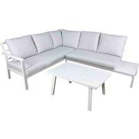 Dellonda Kyoto 3 Piece Outdoor Corner Sofa Set, White - DG53, White