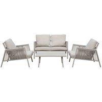 Dellonda Fusion 4pc Outdoor Aluminium Sofa Set, Light Grey - DG56, Grey