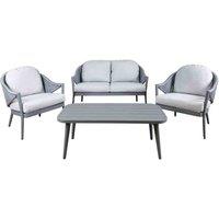 Dellonda Echo 4pc Aluminium Outdoor Sofa Set, Grey - DG59, Grey