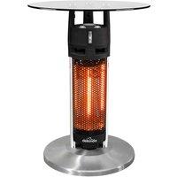 Dellonda Bistro Bar Table w/ 1200W Patio Heater, 65cm, Black/Stainless Steel - DG62, Black