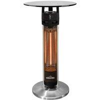 Dellonda Bistro Bar Table w/ 1200W Patio Heater, 95cm, Black/Stainless Steel - DG63, Black