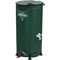 Dellonda Collapsible PVC Garden Water Butt w/ Zipped Lid & Drain Tap, 100L - DG8, Green