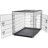 Bunty Metal Dog Crate Bed Portable Carrier Basket - XSmall, Black