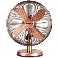 Tower 12'' Metal Desk Fan, Orange