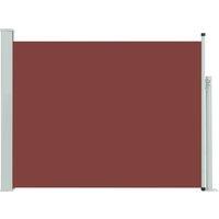 vidaXL Patio Retractable Side Awning 140x500 cm Brown, Grey