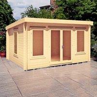 Shire Emneth 10 ft x 13 ft Log Cabin, Brown