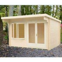 Shire Belgravia 28 mm Log Cabin 12 ft x 12 ft, Brown