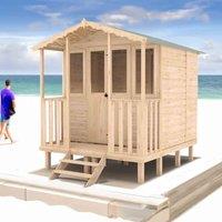 Shire Thornham Beach Hut Summerhouse 7 ft x 7 ft, Brown