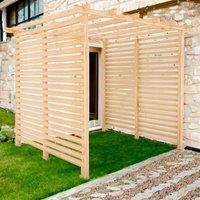 Shire Ivy Pergola Kit 8 ft x 8 ft with Sides, Brown