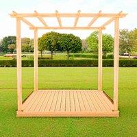 Shire Ivy Pergola Kit with Decking 8 ft x 8 ft, Brown