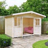 Shire Clipstone 12 ft x 8 ft Log Cabin, Brown