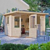 Shire Corner Log Cabin 44 mm Lukne, Brown