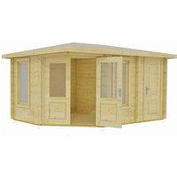 Shire Corner Log Cabin 44 mm Rita, Brown
