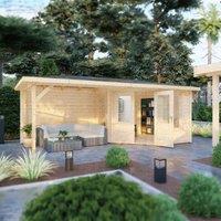 Shire Corner Log Cabin 44 mm Amarrillo, Brown