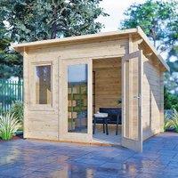 Shire Log Cabin 44 mm Elm 10 ft x 10 ft, Brown
