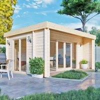 Shire Log Cabin 44 mm Nuuk 16 ft x 13 ft, Brown