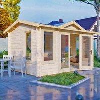 Shire Log Cabin 44 mm Clockhouse 10 G x 12 ft, Brown