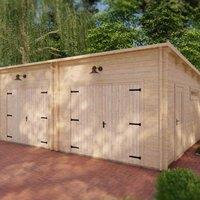 Shire Log Cabin Pent Garage 44 mm 23 G x 18 ft, Brown