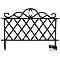 Samuel Alexander 47cm x 27cm Black Plastic Garden Border Fence Edging, Black