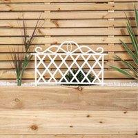 Samuel Alexander Plastic White Garden Border Lawn Patio Flower Bed Fence, White
