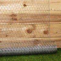 Samuel Alexander 5m x 0.9m x 25mm Galvanised Chicken Wire Garden Netting / Fencing, Silver