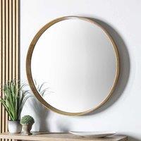 Gallery Direct Kimba Round Mirror Oak 1000X1000Mm, Brown