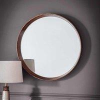 Gallery Direct Kimba Round Mirror Walnut 735X735Mm, Brown