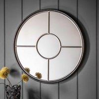 Gallery Direct Raywood Round Mirror Silver 800X35X800Mm, Grey
