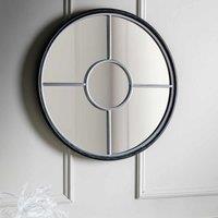 Gallery Direct Raywood Round Mirror Silver 600X30X600Mm, Grey