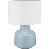 Pacific Nora Duck Egg Blue Crackle Effect Table Lamp, Blue