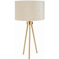 Pacific Houston Brushed Brass Metal Tripod Table Lamp, Gold