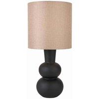 Pacific AAliyah Black Curved Bottle Ceramic Table Lamp, Black