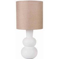 Pacific Aaliyah White Curved Bottle Ceramic Table Lamp, White