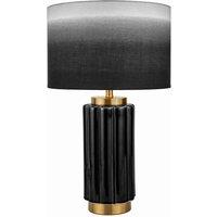 Pacific Lushan Black Scalloped Ceramic Table Lamp, Black