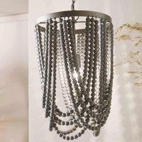 Pacific Bonneval Grey Wash Wood Bead Sash Pendant, Grey