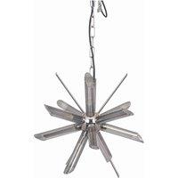 Pacific Estella Smoke Glass And Silver Metal Starburst Pendant, Grey