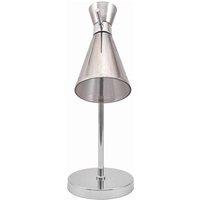 Pacific Monroe Smoke Waisted Glass And Silver Metal Table Lamp, Silver
