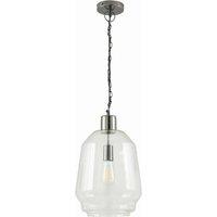 Pacific Fia Clear Glass And Black Nickel Metal Chain Drop Pendant, Black