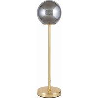 Pacific Arabella Smoked Glass Orb And Gold Metal Table Lamp, Gold