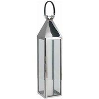 Pacific Silver Stainless Steel And Glass Lantern Large, Silver
